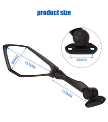 Mokuo rearview mirror with aluminum shaft provides sturdy mounting and durability.