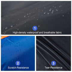 Molebt car cover back view highlighting waterproof protection.