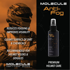 Molecule helmet care kit Refresh bottle refreshes lining with a fresh scent.