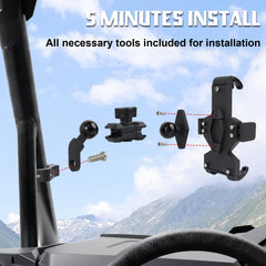 MOMI RAC GP UTV mount supports secure one-handed docking