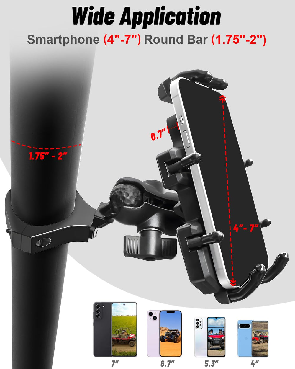 MOMI RAC GP universal compatibility fits 4.0–7.0 inch phones securely