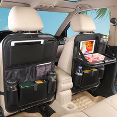 MONKONAR leather backseat organizer with PU material that protects against dust and scuffs.