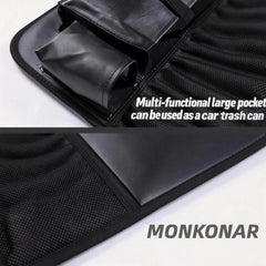 MONKONAR nine-pocket organizer keeps devices, bottles, and magazines within easy reach.