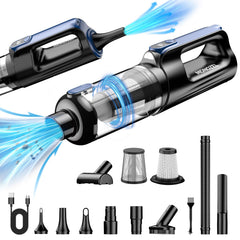 MONOZEL car vacuum with flat brush cleans tight gaps for precise pickup.