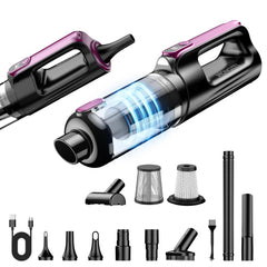 MONOZEL cordless handheld vacuum in use in car with strong suction