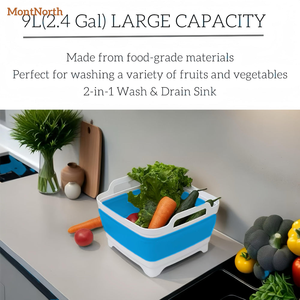 9L capacity accommodates plenty of dishes or small laundry items.