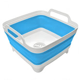 MontNorth collapsible wash basin 9L in blue for compact storage and quick dishwashing.