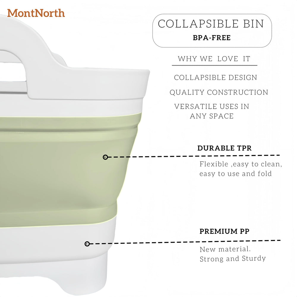 MontNorth space-saving collapsible basin designed for compact storage.