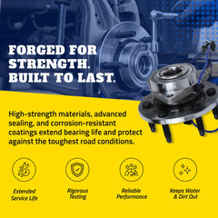 MOOG 515201 easy install hub kit demonstrates secure studs for safety.