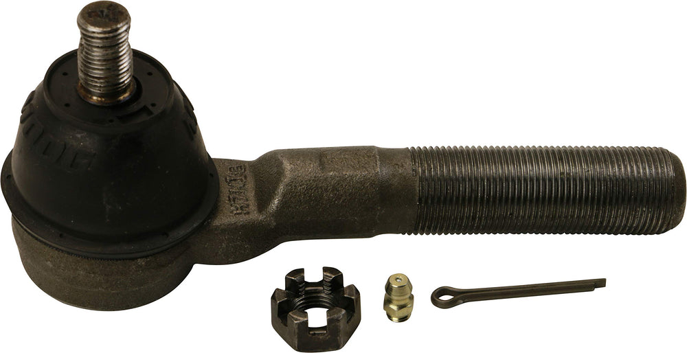 MOOG ES3096L steering tie rod end close-up showing rugged build for Jeep Wrangler