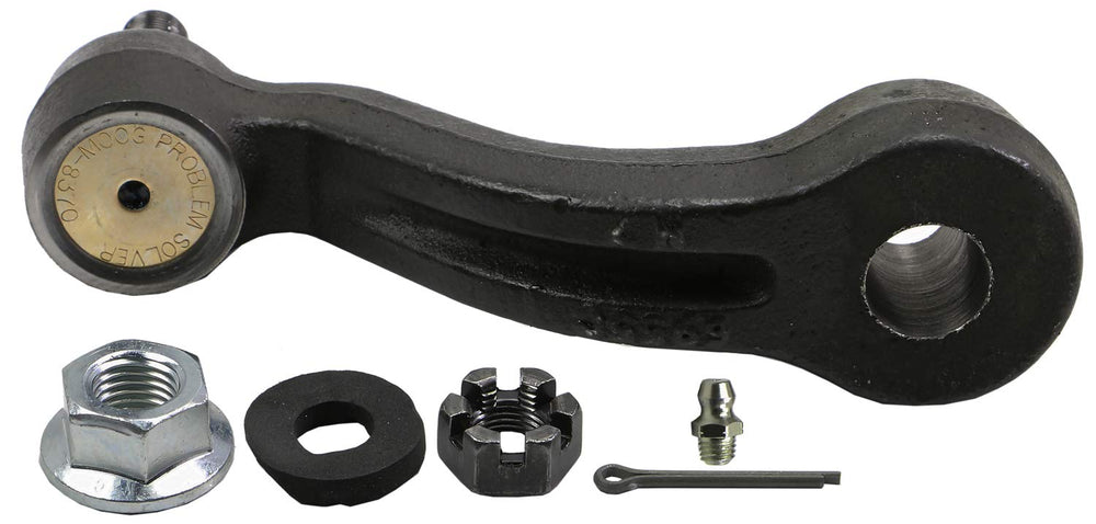 MOOG front radius arm bushing kit image showing durable bracket for lasting steering performance.
