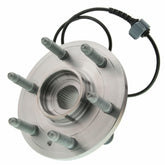 MOOG front wheel bearing and hub assembly closeup demonstrating precision design for smooth rotation and quiet highway performance