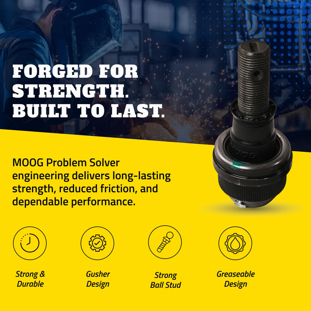 MOOG heavy-duty suspension joint built for durability and long service life.