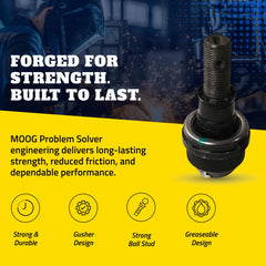 MOOG heavy-duty suspension joint built for durability and long service life.