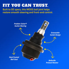 MOOG Inner steering tie rod end steel housing with neoprene boot protection