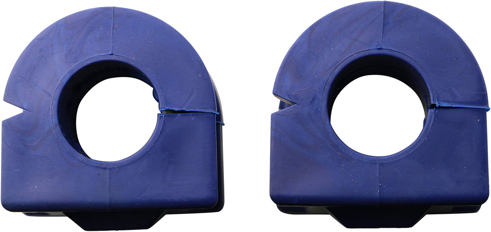 Close-up of MOOG K200334 thermoplastic bushings highlighting durable construction for ride performance.