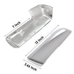 Chrome-plated exterior finish on Moonlinks mirror cover with high-gloss reflection.