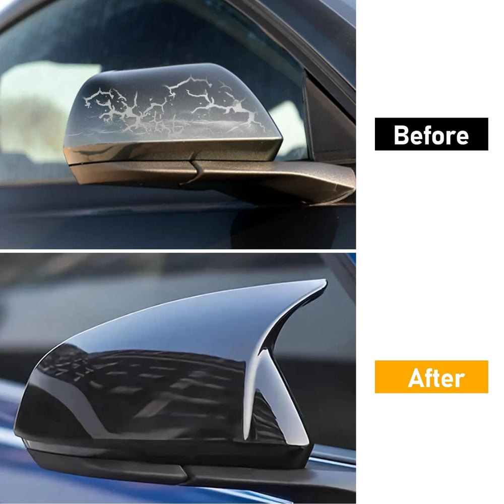 Moonlinks 1:1 fit of Mustang ox horn mirror covers in gloss black