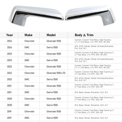 Moonlinks Silverado right chrome mirror cover for a seamless look.