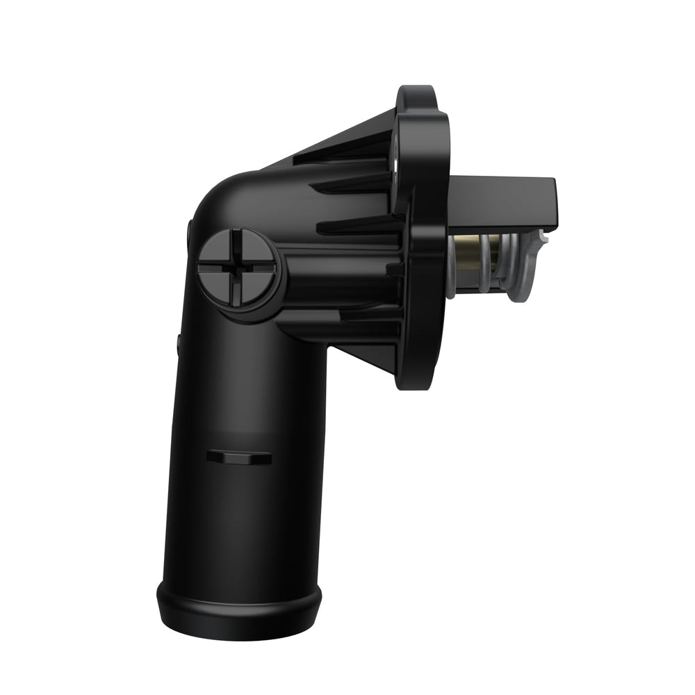 Mopar thermostat housing packaging view, designed for easy vehicle-specific installation.