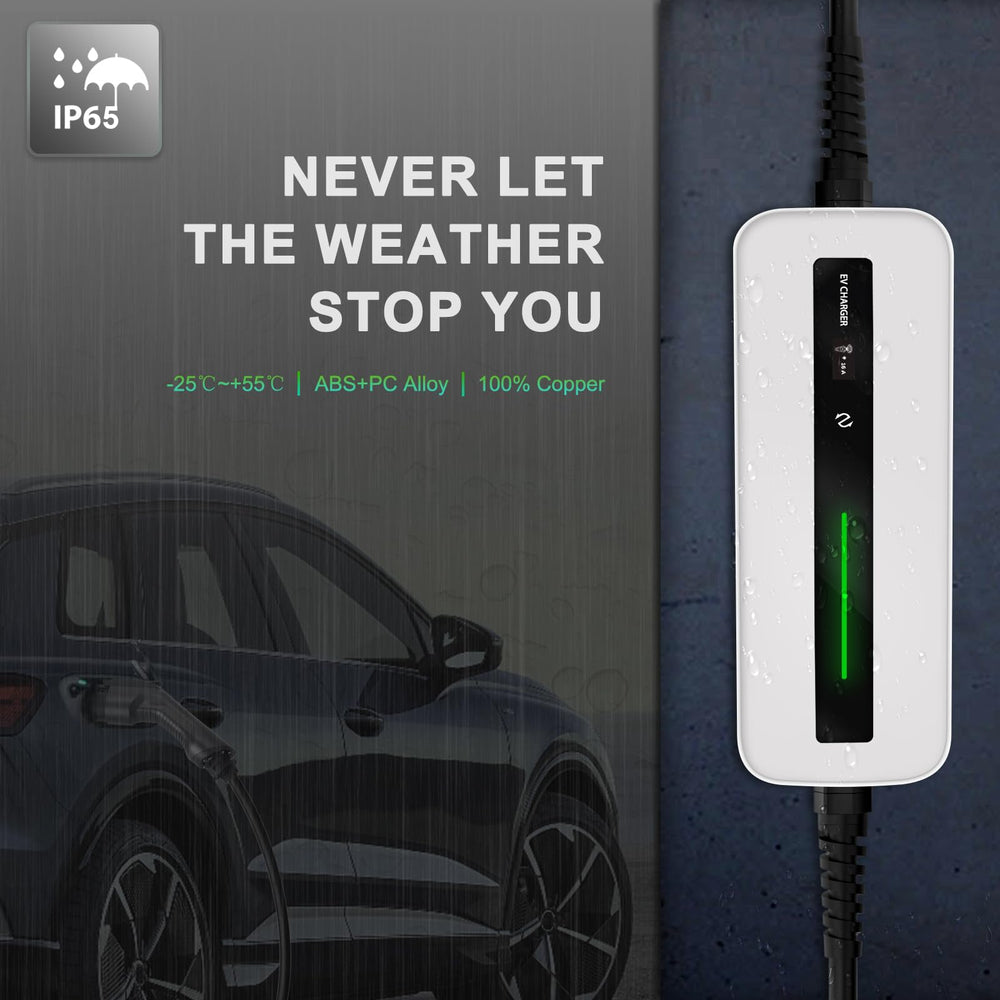 Morec Level 1 EV Charger LCD display shows charging status in real time