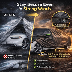 Size guide 208x72-51 shown for Morhept sedan cover compatibility