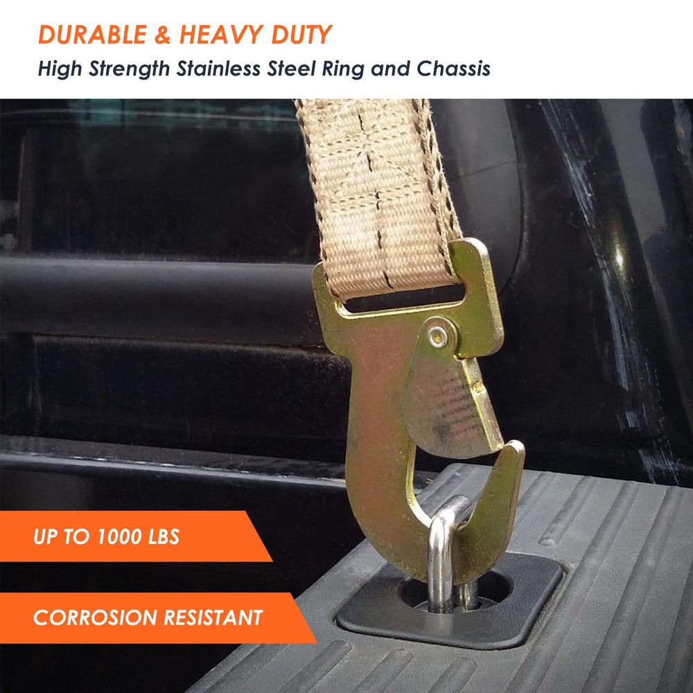 Morkot Ford bed anchors compatible setup on rail for versatile hauling.