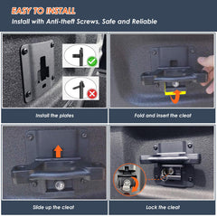 Morkot folding cleats align at 45 degrees for smooth sliding in and out.