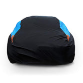 MORNYRAY waterproof car cover in front view protecting a coupe from rain and dust