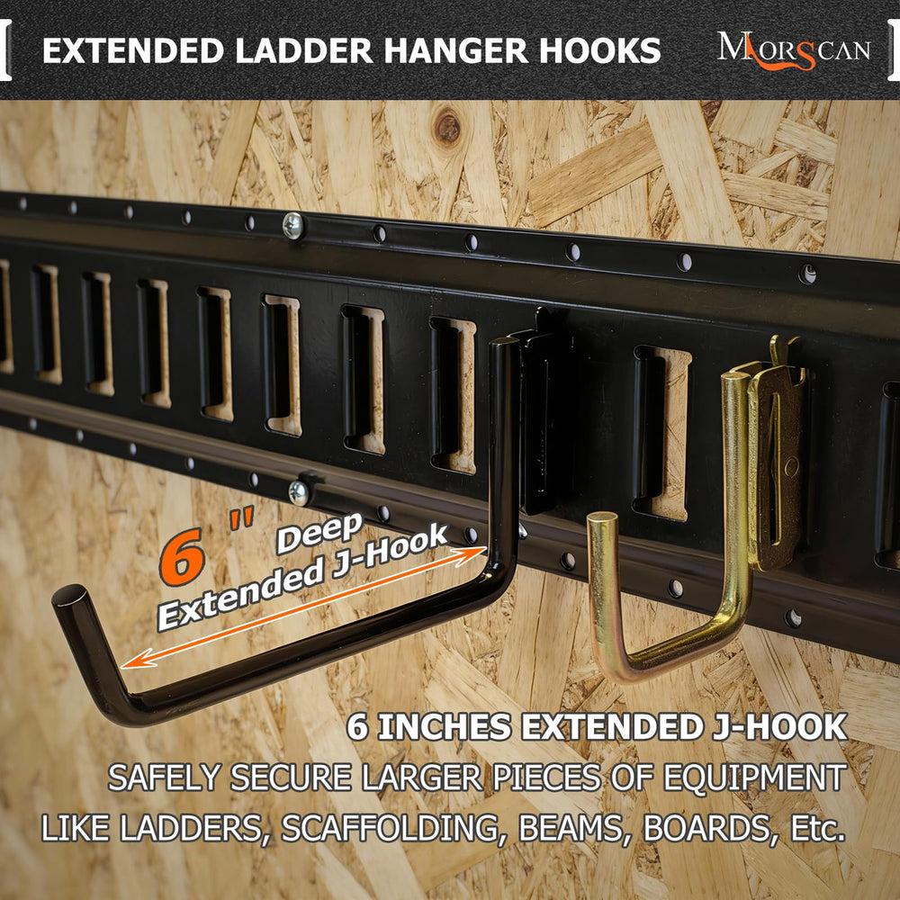 MorScan E-track compatible hook fits standard rails for secure trailer organization