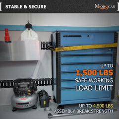 MorScan E-Track rail securing cargo with straps in action.