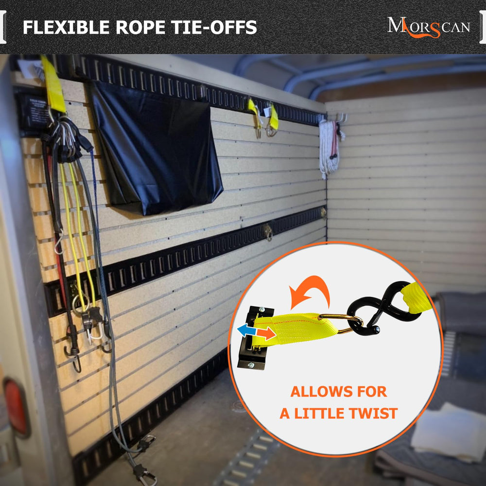 MorScan galvanized steel E-Track accessories resist corrosion for long-lasting use
