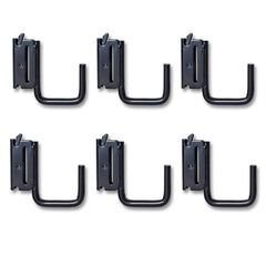 MorScan hooks used to organize gear in a shop or vehicle interior.