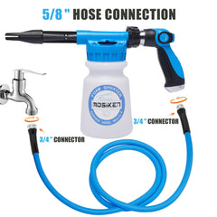 MOSIKEN foam sprayer in use on a motorcycle for efficient cleaning