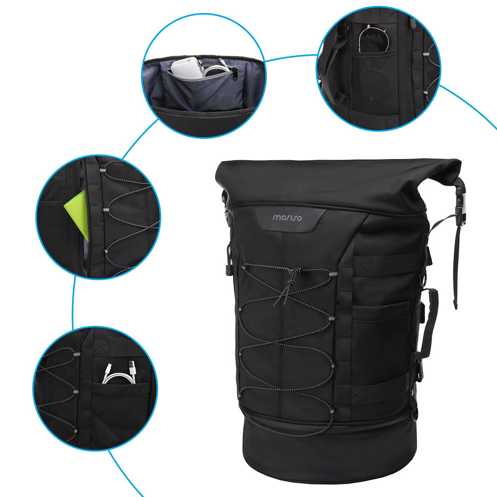 MOSISO dual side handles provide easy lifting when off the bike.