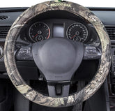 Mossy Oak full camo steering wheel cover with maple pattern for rugged cabin style.