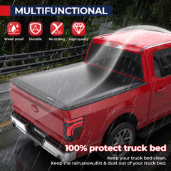 MOSTPLUS waterproof and UV-resistant bed cover guards cargo from the elements.