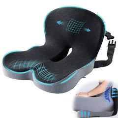 Mosxoed ergonomic seat cushion with adjustable strap provides stable support on long drives.