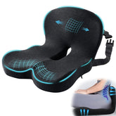 Mosxoed ergonomic seat cushion designed for truck drivers with secure strap for steady fit.
