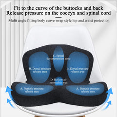 Mosxoed seat cushion used for gaming and office setups, demonstrating versatility.