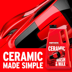 Mothers California Gold Ceramic Wash & Wax foam cannon bottle demonstrates rich foam