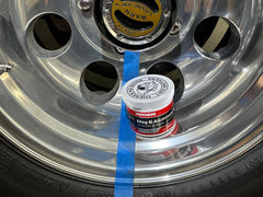 Mothers Mag Aluminum Polish on exhaust tips shows renewed brightness and protection.