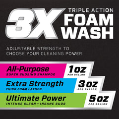 Mothers Triple Action Foam Wash on vehicle surface demonstrates a streak-free finish.