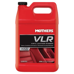 Mothers VLR bottle pour demonstrates an easy one-step clean for vinyl, leather and rubber surfaces