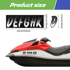 MotiMind A-Z black vinyl letters for legible boat naming