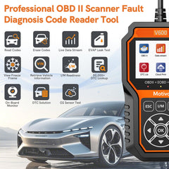 Motivora OBD2 DTC readout highlighting fault codes