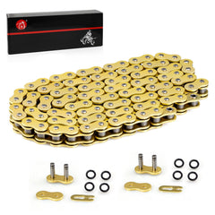 Moto1988 heavy-duty O-ring chain gold closeup for durable ride