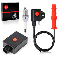 MOTO1988 ignition coil, CDI box and spark plug kit for Polaris Ranger 500, reliable starts.