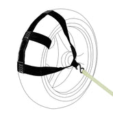 MOTO4U rear-wheel-strap universal-fit secures motorcycles during transport.