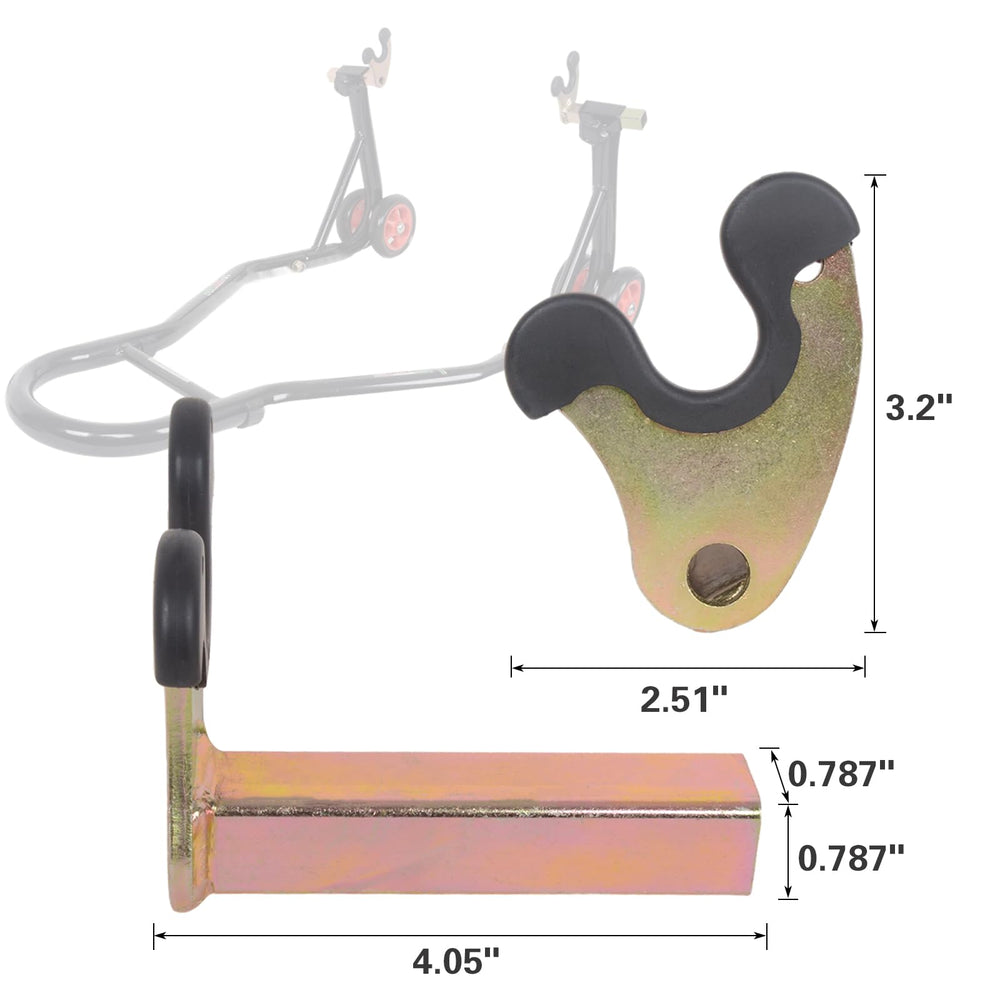 MOTO4U swing-arm protection keeps the frame safe during lifting and servicing